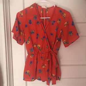 Sienna Sky Orange Polka Dot Shirt